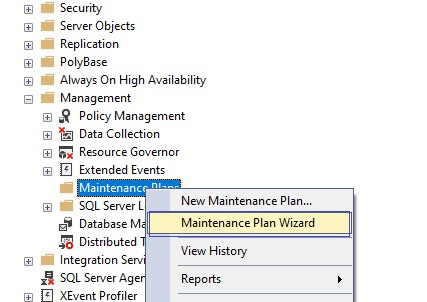 Maintenance Plan Wizard