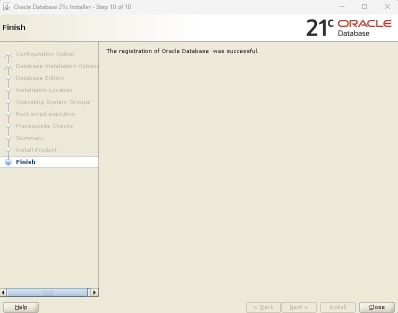 Oracle Database 19c Installation - Finish