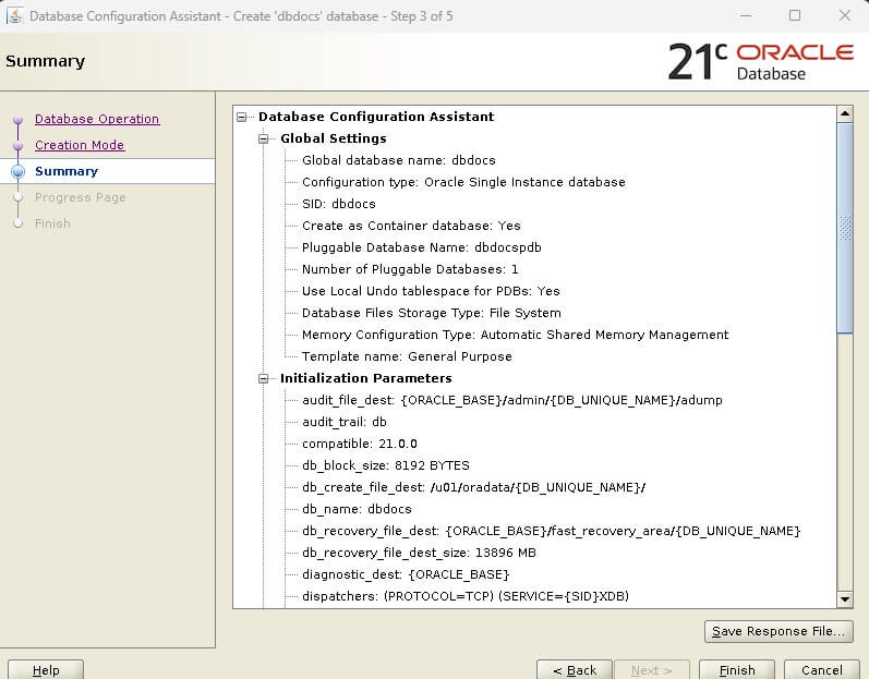 Create Database - Summary