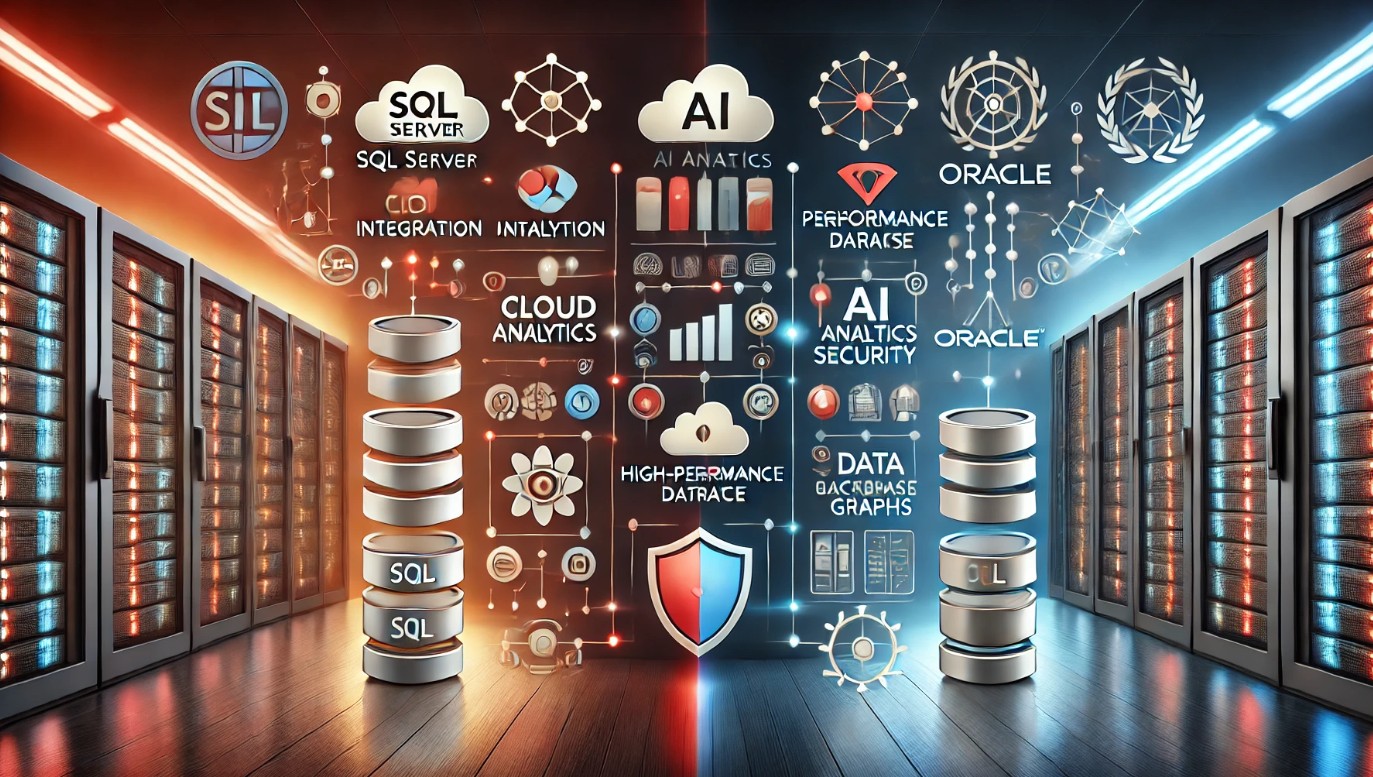 Illustration of Oracle Database 19c auditing enhancements, featuring unified auditing, real-time monitoring, SYSLOG, Windows Event Viewer integration, and audit trail management, with icons for security, compliance, and data logging in a high-tech environment.