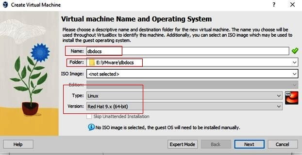 Create a VM - Name and OS